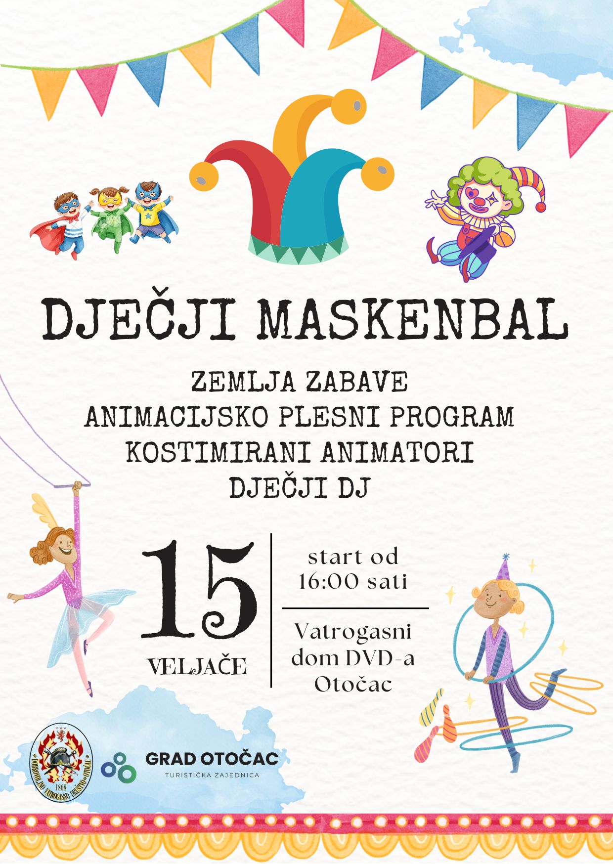 Dječji maskenbal u Otočcu – zabava pod maskama za najmlađe uz smijeh i ples